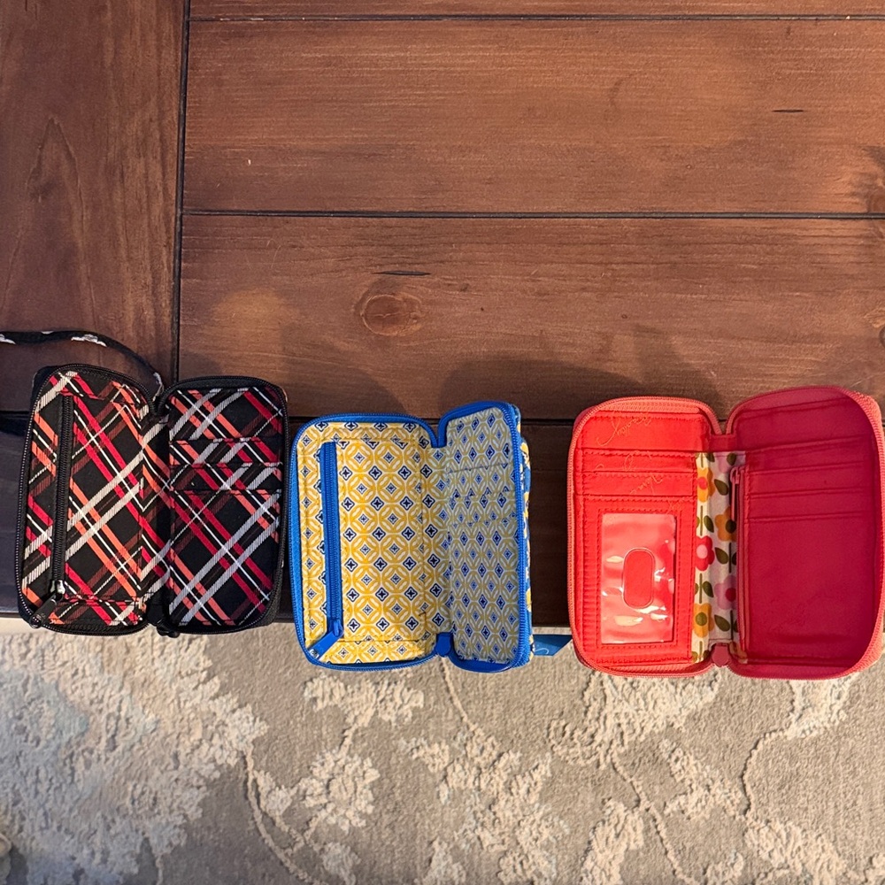 Vera Bradley Floral Wristlet Trio in Black, Blue, and Orange - Picture 2 of 4